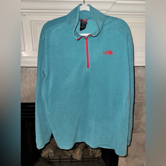 The North Face Other - The North Face Men's Polartec Fleece Half Zip Pullover Sweater Blue Red Logo XL